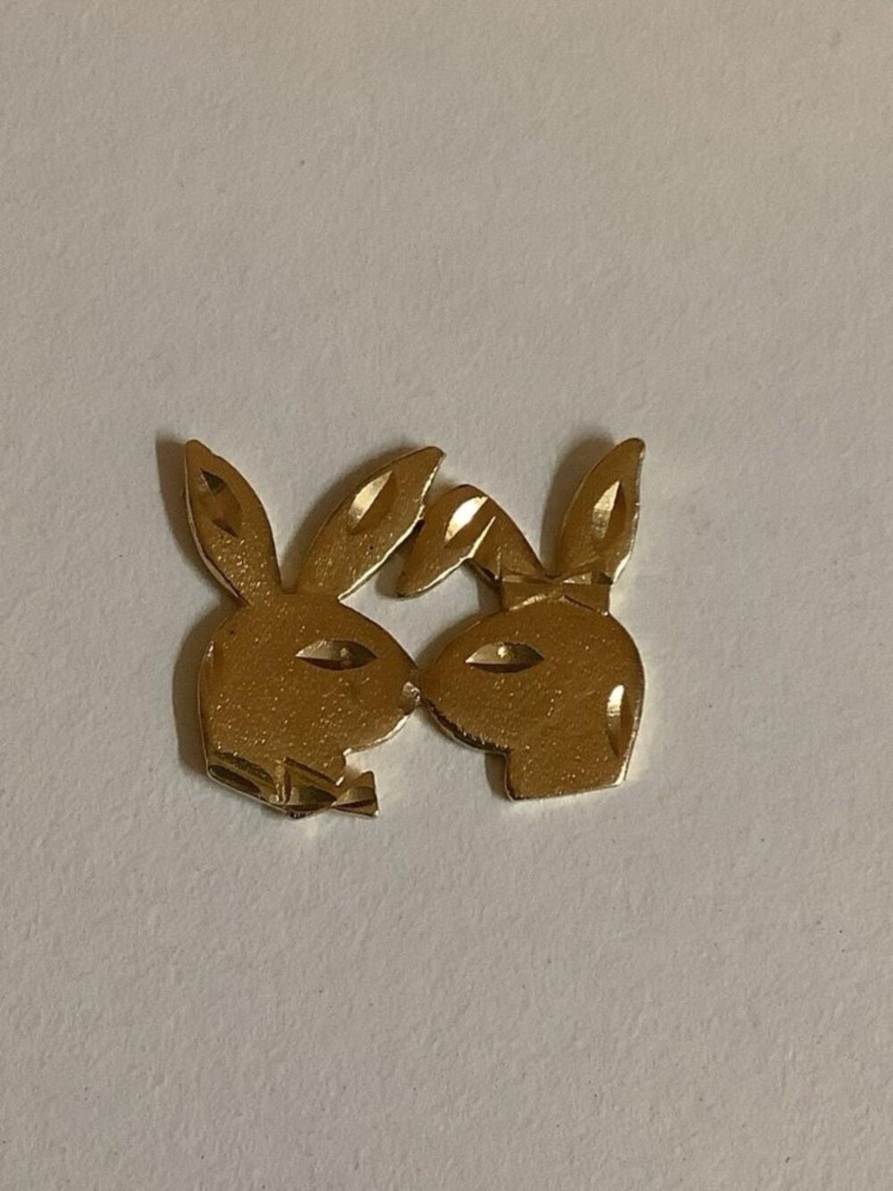 14K Yellow Gold Vintage PLAYBOY/PLAYGIRL Double Bunny Pendant, 2.3g, Very Rare